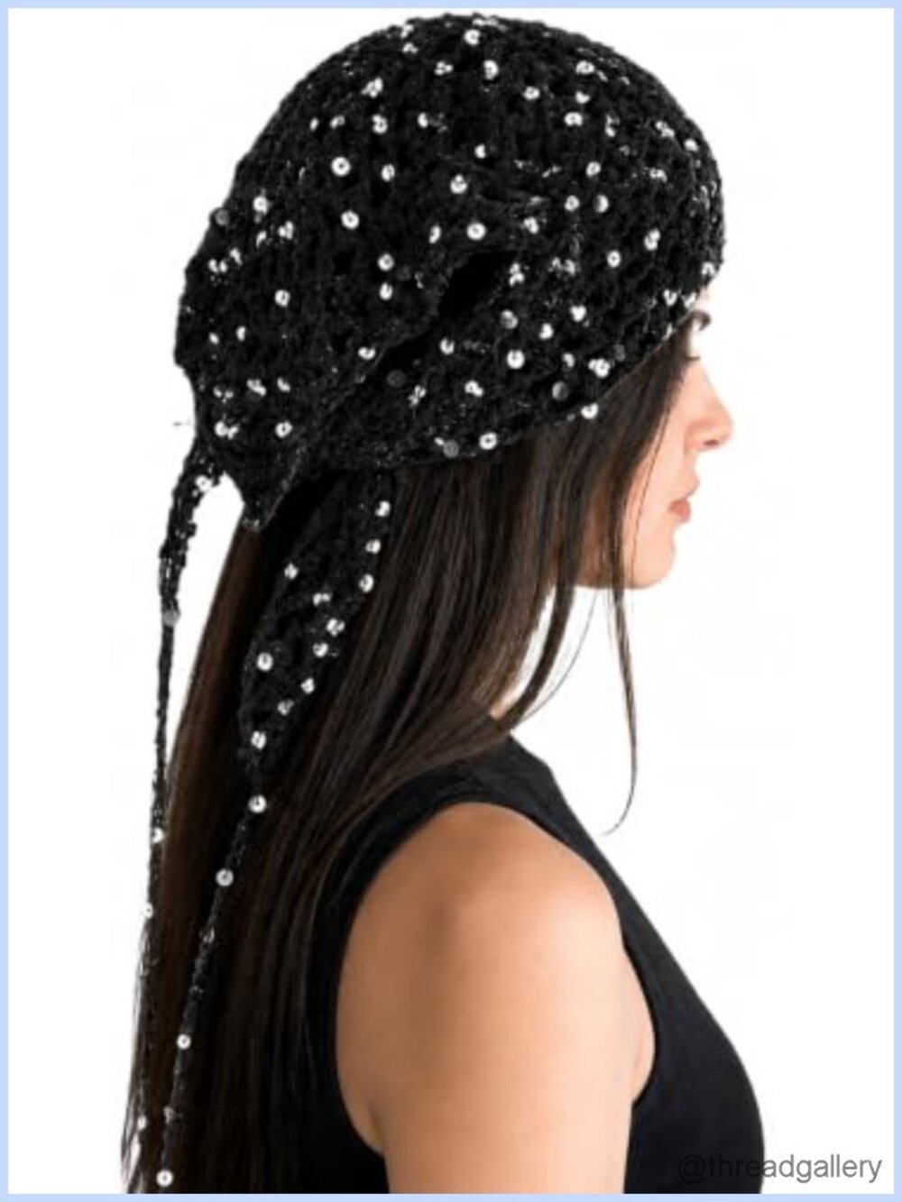 Women's Handmade Crochet Bandana Head Scarf Boho Triangle Hair Wrap